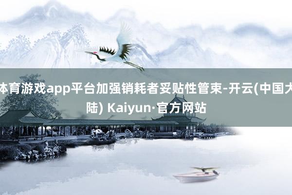 体育游戏app平台加强销耗者妥贴性管束-开云(中国大陆) Kaiyun·官方网站