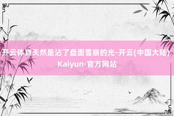 开云体育天然是沾了盘面雪崩的光-开云(中国大陆) Kaiyun·官方网站