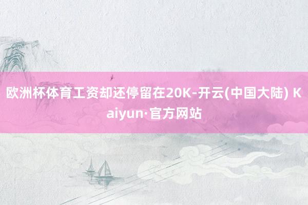 欧洲杯体育工资却还停留在20K-开云(中国大陆) Kaiyun·官方网站