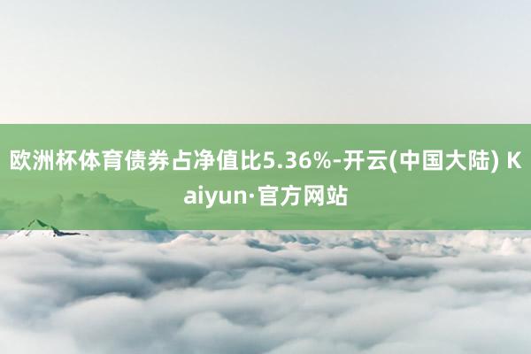 欧洲杯体育债券占净值比5.36%-开云(中国大陆) Kaiyun·官方网站