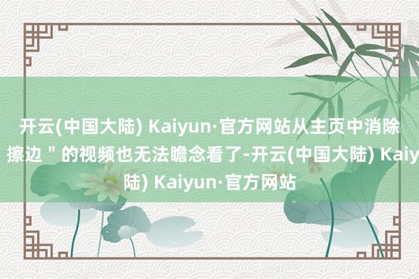 开云(中国大陆) Kaiyun·官方网站从主页中消除；很多疑似＂擦边＂的视频也无法瞻念看了-开云(中国大陆) Kaiyun·官方网站