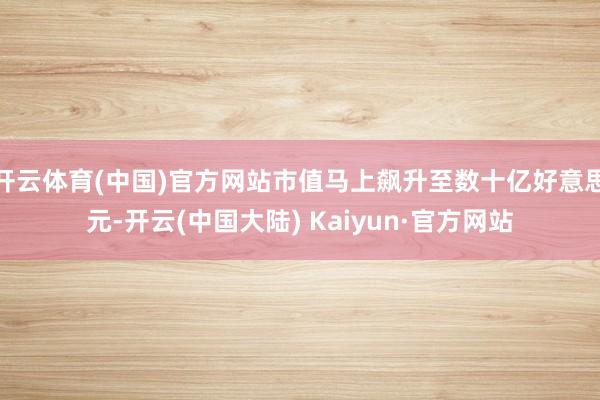 开云体育(中国)官方网站市值马上飙升至数十亿好意思元-开云(中国大陆) Kaiyun·官方网站