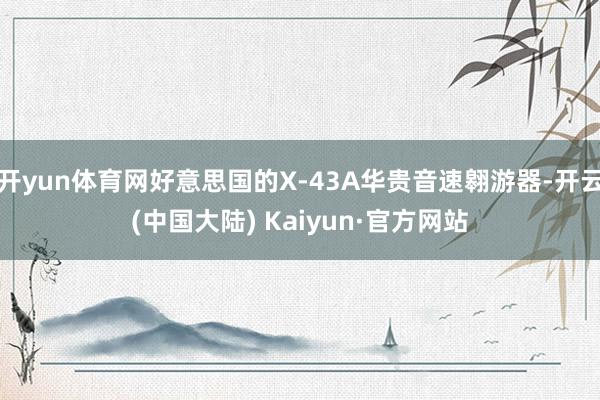 开yun体育网好意思国的X-43A华贵音速翱游器-开云(中国大陆) Kaiyun·官方网站
