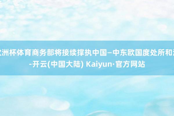 欧洲杯体育商务部将接续撑执中国—中东欧国度处所和洽-开云(中国大陆) Kaiyun·官方网站