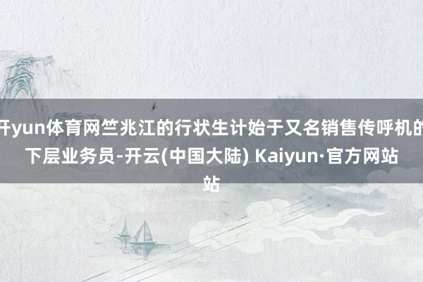 开yun体育网竺兆江的行状生计始于又名销售传呼机的下层业务员-开云(中国大陆) Kaiyun·官方网站