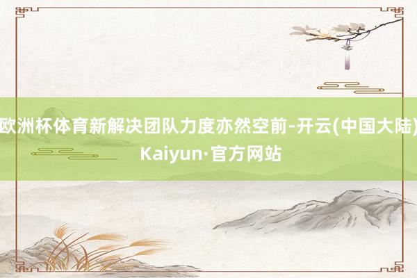 欧洲杯体育新解决团队力度亦然空前-开云(中国大陆) Kaiyun·官方网站