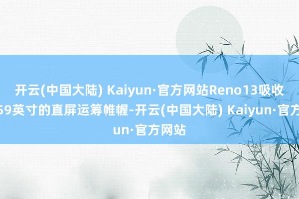 开云(中国大陆) Kaiyun·官方网站Reno13吸收了6.59英寸的直屏运筹帷幄-开云(中国大陆) Kaiyun·官方网站