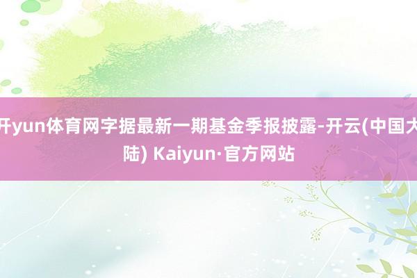 开yun体育网字据最新一期基金季报披露-开云(中国大陆) Kaiyun·官方网站