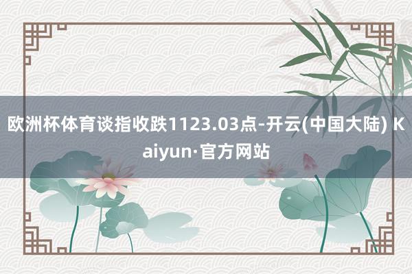 欧洲杯体育谈指收跌1123.03点-开云(中国大陆) Kaiyun·官方网站