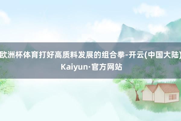 欧洲杯体育打好高质料发展的组合拳-开云(中国大陆) Kaiyun·官方网站
