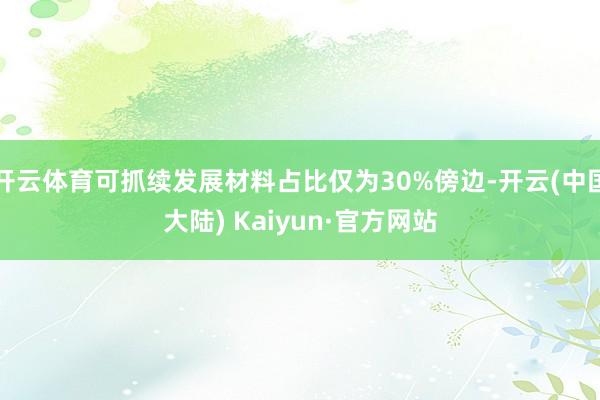 开云体育可抓续发展材料占比仅为30%傍边-开云(中国大陆) Kaiyun·官方网站